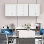 GREATMEET Locking Metal Wall Cabinet, Metal Wall Cabinets for Garage, Wall Mount Cabinet with Lock, Upper Cabinets Wall Mounted, Hanging Utility Cabinet with Adjustable Shelf