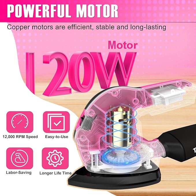 Cordless Detail Sander with 2Pcs Batteries and Charger, 20V 2Amp Electric Power Hand Sander with 22Pcs Sandpapers & Dust Collection System, Palm Sanding Tool for Woodworking, Polishing Wood Furniture