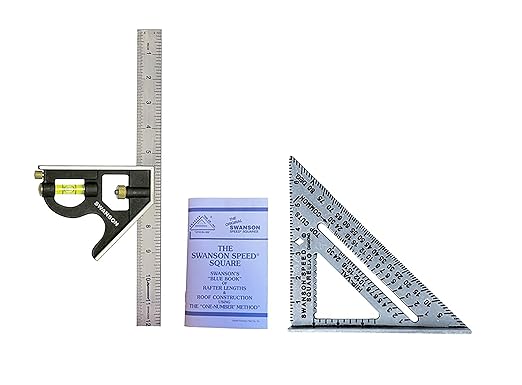 Swanson Tool Co S0101TC132 Value Pack with Speed Square Layout Tool, Blue Book and 12 Inch Combination Square