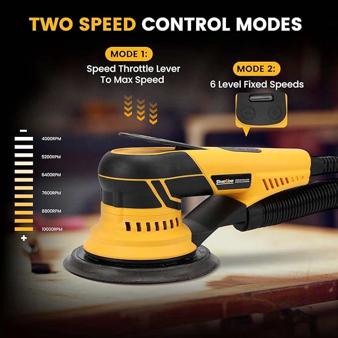 350W 3A Electric Random Orbital Sander with Pluggable Wire, Central Vacuum, Sanders for Woodworking, Primary Wood and Panel Processing