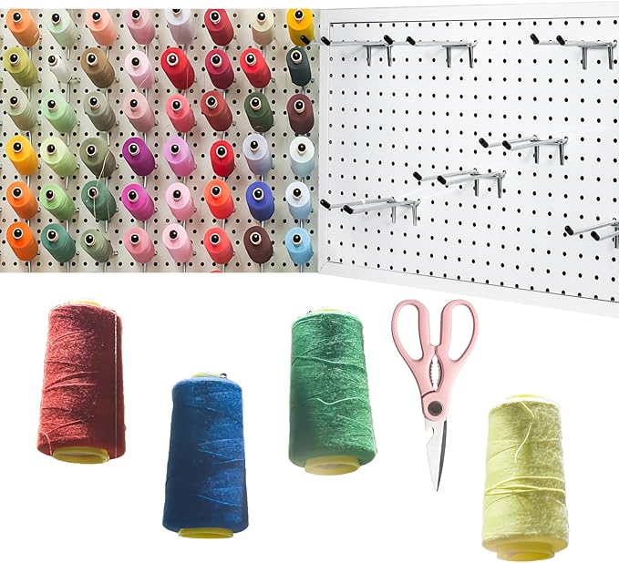 15 Pcs Double Pegboard Hooks 4 Inch, Heavy Duty Peg Board Hooks with Black Rubber Tipped, Pegboard Accessories Fit 1/4' Board Holes, Peg Tool Utility Hook Organizers for Garage