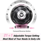 WORKPRO Pink Cordless 20V Lithium-ion Drill Driver Set, 1 Battery, Charger and Storage Bag Included - Pink Ribbon