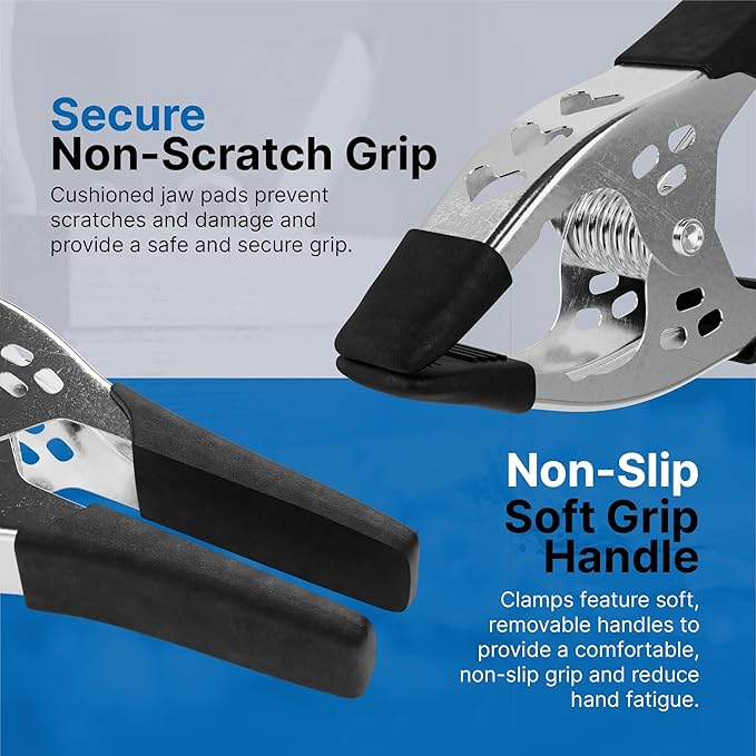 Lot of 8-6" inch Spring Clamp Large Super Heavy Duty Spring Metal Black - 2.5 inch Jaw Opening