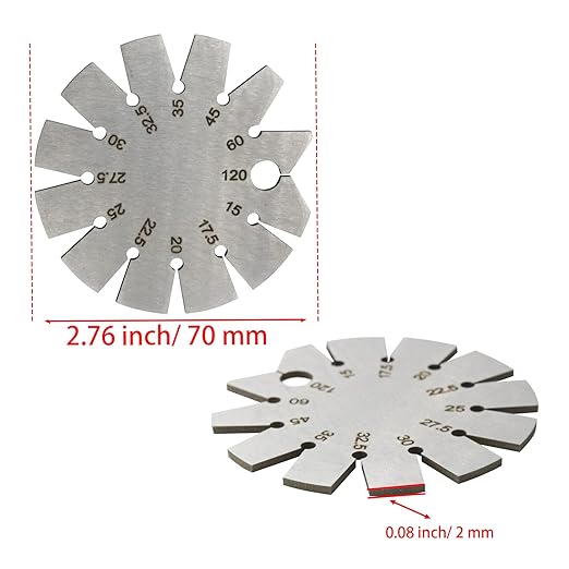 1 PCS Brushed Silver 15-120 Degree Bevel Gauge, Stainless Steel Axe Angle Gauge Round Shape