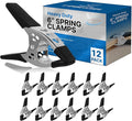 12 Pack - 6" inch Spring Clamp Large Super Heavy Duty Spring Metal Black - 3 inch Jaw opening