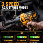 Alloyman 1/2 inch Cordless Impact Wrench, (750 N.m) 555 Ft-lbs Hight Torque Electric Impact Gun,20V Power Impact Driver, Brushless Motor 2000 RPM, 6 Sockets,3 Extension Bars, 4.0AH Li-ion Battery