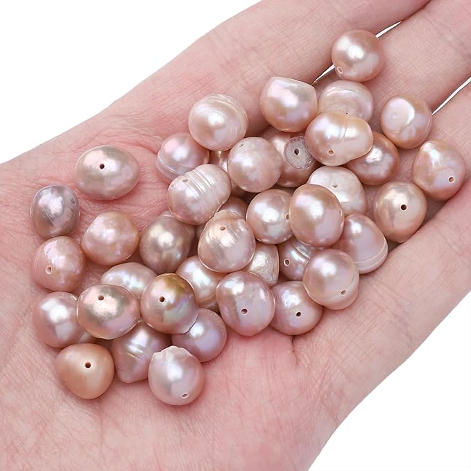 Natural Pearl Beads Potato 10-11mm Purple Freshwater Cultured Loose Gemstone Beads for DIY Jewelry Making 13.8''/Strand HQ