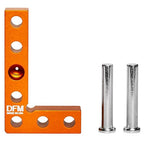 Small Square and Center Finder - Mini Square Tool with 11/32" Center Marking Hole Woodworking, Carpenter Engineering Square, Center Marking Tool, Made in USA - Orange