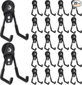 Landhoow Large Magnetic Hooks Heavy Duty Garage Magnet Hooks Strong Storage Utility Magnetic Hangers with Anti Slip Rubber Coating for Indoor and Outdoor Hanging(Black,22 Pcs)
