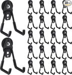 Landhoow Large Magnetic Hooks Heavy Duty Garage Magnet Hooks Strong Storage Utility Magnetic Hangers with Anti Slip Rubber Coating for Indoor and Outdoor Hanging(Black,22 Pcs)