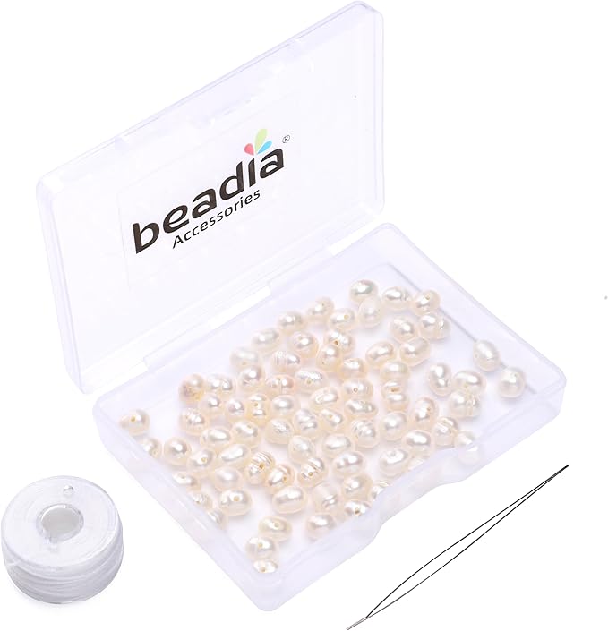 Natural Pearl Beads Potato 4-5mm White Freshwater Cultured Loose Gemstone Beads for DIY Jewelry Making 13.8''/Strand HQ