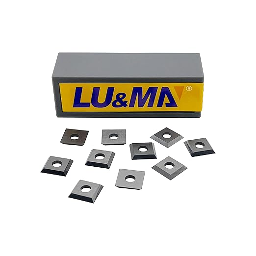 14mm Standard Square Straight Tungsten Carbide Replacement Cutter Inserts Knives 14mm x 14 x 2mm for Woodworking Spiral Helical Planer Head and DIY Wood Lathe Turning Tools 10pcs by LU&MN