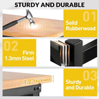 60" Workbench for Garage with Drawers Rubberwood Tabletop Work Table with Pegboard, Power Outlets Adjustable Height Work Bench for Office, Woodworking Shop, Home