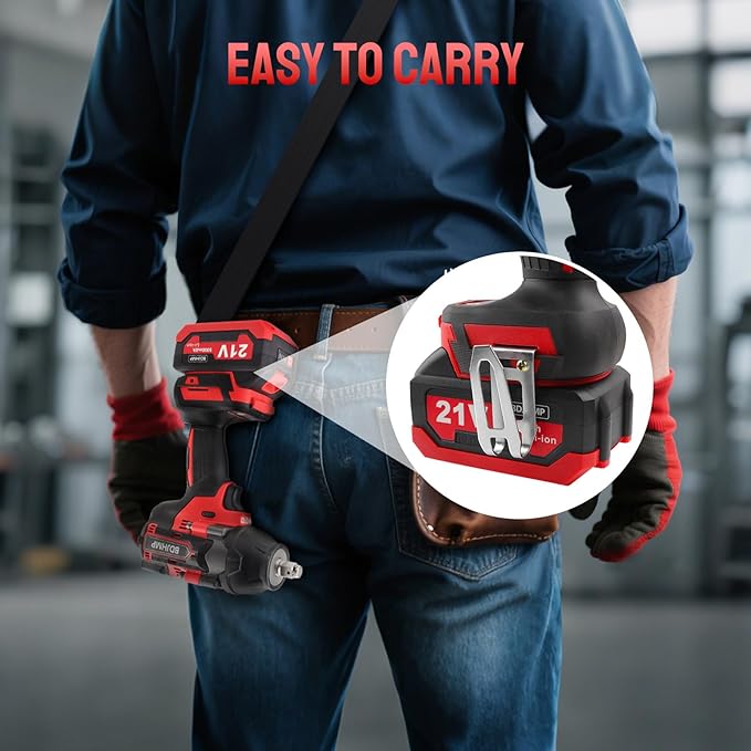 Cordless Impact Wrench 1/2 Inch, 1500 N.m/1106ft-lbs Brushless Impact Gun Compatible with Makita 18V Batteries, 5000 RPM High Torque Electric Power Impact Driver Set for Car Home (Red)