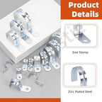 Tanstic 20Pcs 1-1/2 Inch EMT Pipe Strap Zinc Plated Steel One Hole Strap Conduit Clamp Rigid Pipe Strap for Pipe Fixing