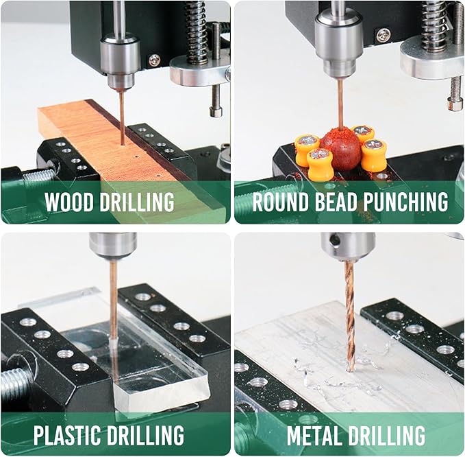 Mini Drill Press, Benchtop Drill Press, Portable Electric Drilling Machine,With Rotating Flexible Shaft Attachment, Drill Bit and Clamp, B10 Chuck,For DIY Wood Metal Plastic