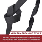 2 in 1 Heat Shrink Braided Sleeving 3/4 inch Cloth Wiring Harness Loom Abrasion Resistant Sleeve for Protection Cable/Sheath (19mm ID-29ft)