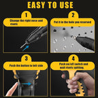 Cordless Rivet Gun Compatible with DeWalt 20V Battery,Brushless Electric Rivet Nut Tool with 3 Sizes Steel Rivets(1/8",5/32",3/16") & Nose Pieces, Professional Riveters Gun 20V(Tool Only)