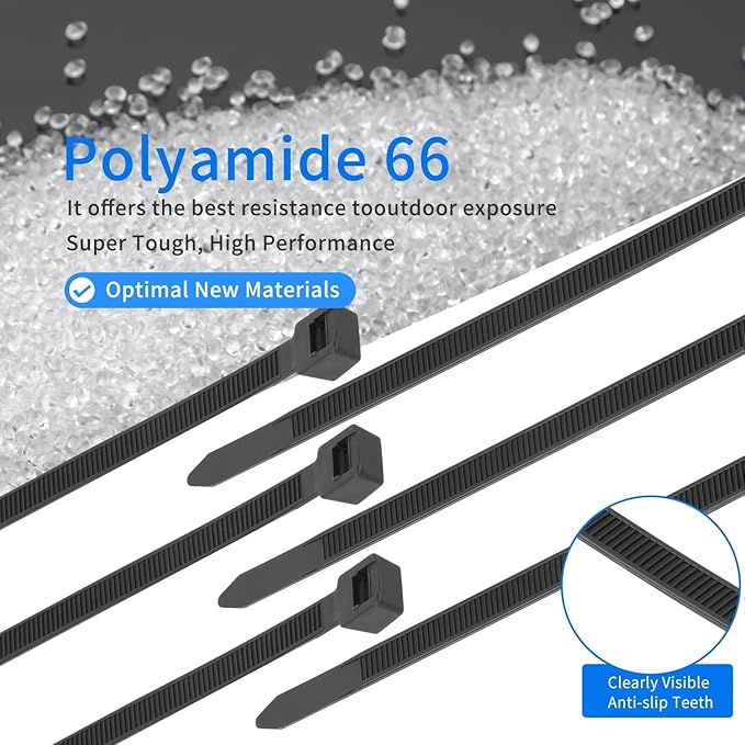 40 inch Black Zip Ties Heavy Duty 30 PCS, 250LBS Ultra Exclusive Strong Plastic Wire Ties, Large Cable Ties Extra Long Tie Wraps, Indoor and Outdoor UV Resistant