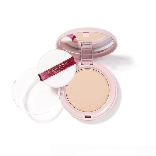 Wander Beauty Wanderlust Powder Foundation - Fair - Blurs and Evens Skin Tone - Perfects and Hydrates With Hyaluronic Acid, Aloe, Honeysuckle, & Vitamin E - Lightweight, Buildable Coverage - 0.31 oz-VeraVaultWomen