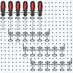 Ripeng Pegboard Screwdriver Holders Peg Board Organizer Accessories Multi Ring Tool Holders Six Tool Organizer Racks for Pegboard, Pliers(Black,4 Pieces)
