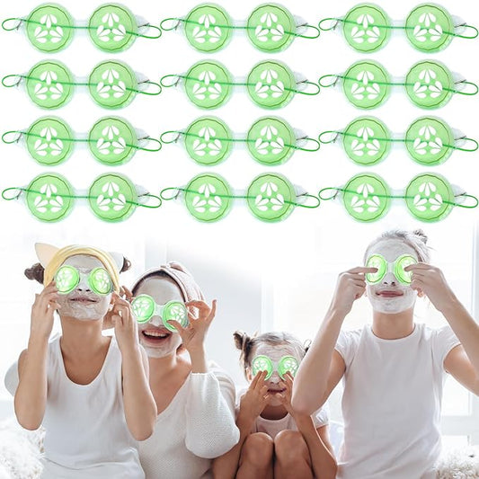 12 Pcs Cucumber Eye Pads Gel Eye Masks Cooling Heating Eye Pads Spa Party Favors Sleepover Party Slumber Party Supplies-VeraVaultWomen