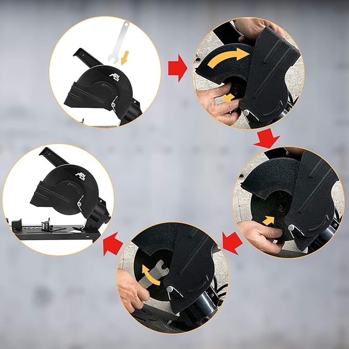 6 Inch Cut off Saw Metal Cutting Chop Saw Miter Saw 45° Angle iron/Rebar/Iron/Plastic Cutting