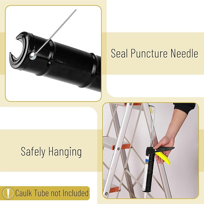 Bates- Caulking Gun, 10:1 Thrust Ratio, Yellow & Black, Caulking Tool Gun, Caulk Gun No Drip, Hand Caulking Guns, Silicone Gun, Caulking Gun Tool, No Drip Caulk Gun, Caulk Guns, Caulking Gun Dripless