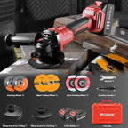 AOBEN Cordless Angle Grinder 4-1/2 inch, 21V Battery Grinder Tool, Power Electric Grinders, Brushless Motor, 2x4.0Ah Battery & Fast Charger, for Cutting, Griding, Polishing