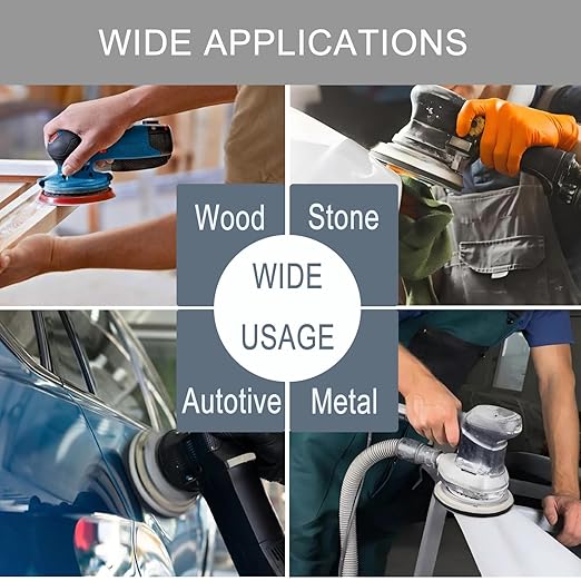 140Pcs 5 Inch Wet Dry Sanding Discs Hook and Loop 8 Holes Sandpaper 400/600/800/1000/1500/2000/3000 Assortment Grits for Orbital Sander Automotive Wood Metal Polishing