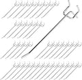 40Pcs 6" /150mm Stainless Steel Pegboard Display Hooks Bulk Set, Silver Garage Organization Peg Wall Hook Metal Slatwall Panel Hook Fit 1/8 and 1/4 Inch Pegboard for Retail