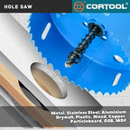 1-3/4 Inch Bi-Metal Hole Saw With Arbor for Metal and Wood Cutting - Hole Cutter Kit for Drywall, PVC Boards, Fiberglass and Vent Pipes