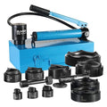 15T Hydraulic Knockout Punch Kit KO Tools with 10 Slug Splitting Dies, 1/2" to 4" Electrical Conduit Hole Cutter Set, Metal Punch Tool for Steel, Stainless Steel, Aluminum, Plastic