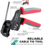 Delgada Stainless Steel Cable Tie Gun Kit Heavy-Duty Tensioning Metal Zip Tie Cutting Tool for Home Office and Outdoor Use Self-Locking Zip Ties on Fences Pipes