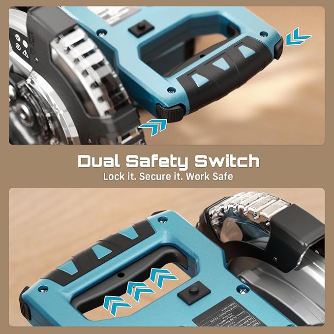 SEESII Sliding Compound Miter Saw: Cordless Power Miter Saw with Laser Guide 8-Inch, 2 * 5000 mAh Batteries, Single Bevel 45°, 24T TCT Blade, Max Cut 2.5×12-inch, Ideal for DIY & Woodworking