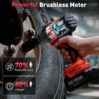 Avrhit Cordless Impact Wrench 1/2 Inch, 1300Nm / 960ft-lbs High Torque Impact Gun with 2x 4.0Ah Batteries, 5 Sockets Electric Impact Driver for Car/Truck RV/Mower