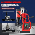 1550W Magnetic Drill Press, 500RPM Portable Mag Drill Press with 2 Inch Boring Diameter, 10-Speed Core Drilling Machine, Single Track Electric Drilling Tool for Metal Working, Industrial