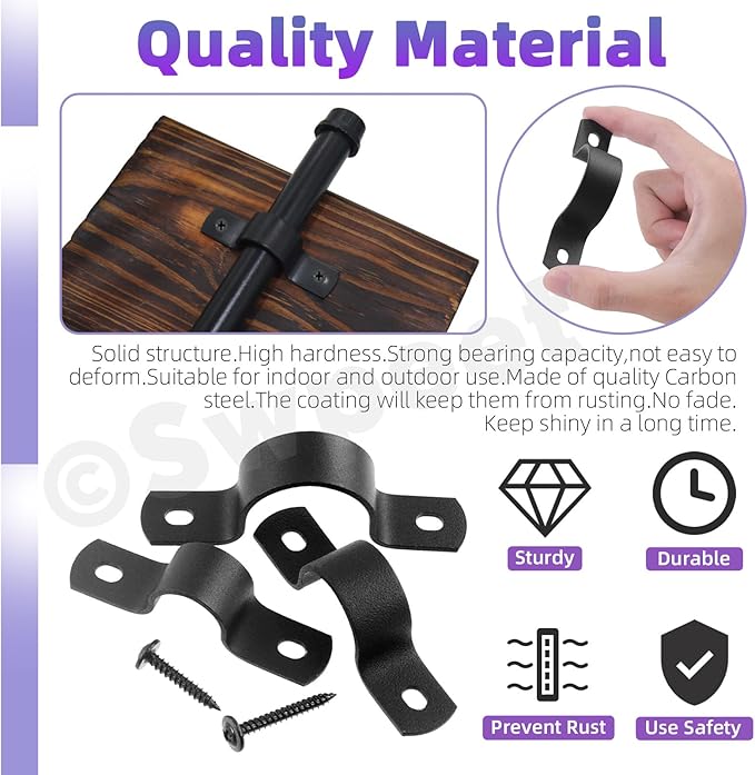 Swpeet 10Pcs 20mm Two Hole U Bracket Clamp with 20Pcs Self-tapping Screws Kit, U-Clamps, Metal Pipe Clamps, Pipe Strap Clamps, Conduit Tension Clips for Fixing Pipe or Cable