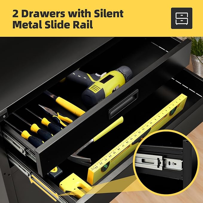 52'' Work Bench for Garage with Pegboard Drawers and Cabinets Heavy Duty Metal Frame Tool Bench for Shop Kitchen Cabinets Organizer Work Table with Wheels