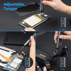 STREBITO Mini Electric Screwdriver Set, 70-in-1 Max Precision Electric Screwdriver Kit with Lights, 5 Upgraded Torque Levels, 64 Magnetic Bits, Electric Screwdriver Cordless for PC RC Electronics