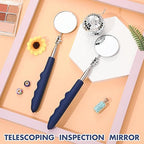 1 Pcs Telescoping Inspection Mirror Mechanics Automotive Tool with Long Handle Extendable Mirror on a Stick for Technicians Mechanics Contractors Checking Observation(Blue,Round)