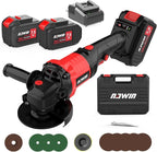 NAWIN Cordless Angle Grinder, 4-1/2 Inch Variable Speed Angle Grinder, Cordless Grinder With 2×7.5Ah Battery And Charger, 9000rpm Brushless Motor, Battery Angle Grinder Tool For Metal Wood（7.5Ah）