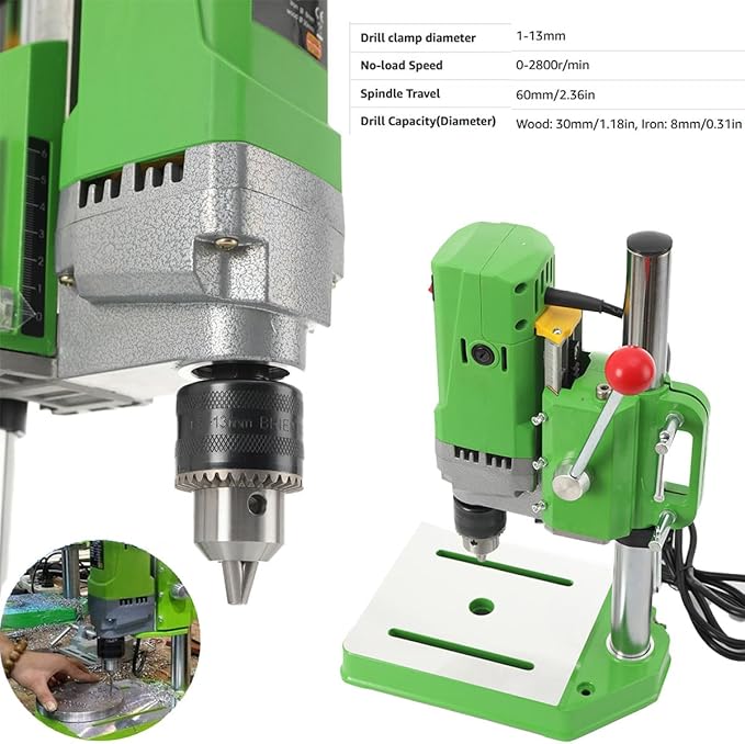 Bench Drill Stand 710W Mini Electric Bench Drilling Machine Drill Chuck 1-13mm for Hand Drill