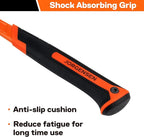 Jorgensen 16 oz Straight Claw Hammer, Rip Claw Hammer with Milled Face & Shock Absorbing Grip, Heavy Duty One-piece Forged Hammer