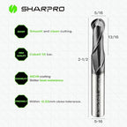 Carbide Ball Nose End Mill 2 Flute 5/16 Inch SHK. and Cutting Dia. 3D Carving, High-Speed and Deep Cutting, AlCrN Coated, Apply for Alloy Steel, Stainless Steel and Various Cast Iron.