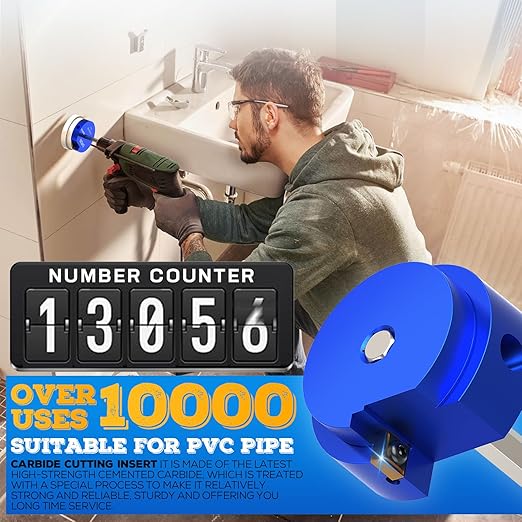 6PCS PVC Pipe Reamer Kit - SCH40 Aluminum Deburring Tool Kit (3/4" to 4") | Dual-Blade Technology | Deburring Tool for PVC & ABS Pipes | Fits Standard 1/2" Drills