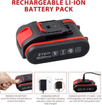 jar-owl 21V Max Cordless Drill/Driver Kit, Brushless, Tool Set with Drill and 112pcs Household Hand Tool Kit for Daily Home Repair, Red