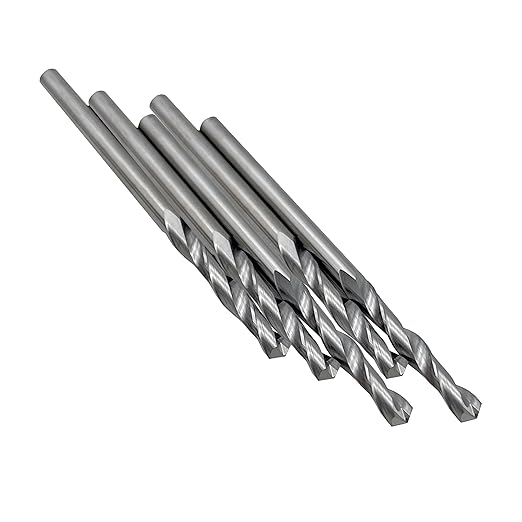 1/8" Solid Carbide Jobber Drill Bits with Straight Shank and 118° Point Angle, Made from Tungsten Carbide Material,5-Pieces