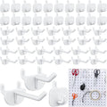 84 Pcs White Pegboard Hooks Plastic Straight Hook Fits 1/4" Pegboards Accessories Multiple Size Peg Board Hooks for Craft Storage Tool Room Kitchen Garage Organizer Tools Display