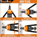 16" Rivet Nut Tool, Nutsert Rivet Nut Tool Kit with 15 Metric and SAE Mandrels, 281Pcs Rivet Nut Assortment Kit and Rugged Carrying Case